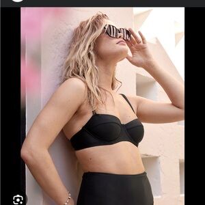 NWT Aerie black unlined underwire bikini top 38DD